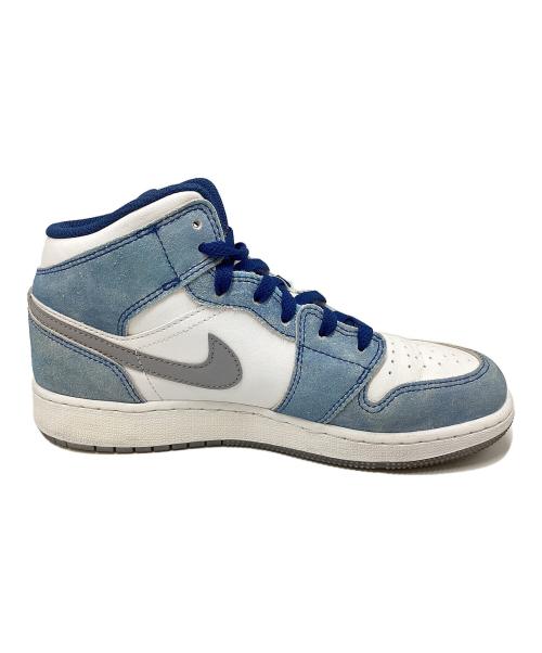 NIKE（ナイキ）NIKE (ナイキ) Air Jordan 1 Mid White/University Blue/Grey ブルー×ホワイト サイズ:24㎝の古着・服飾アイテム