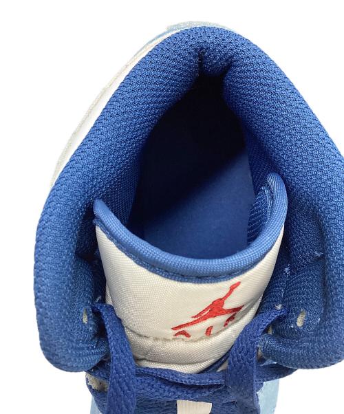 NIKE（ナイキ）NIKE (ナイキ) Air Jordan 1 Mid White/University Blue/Grey ブルー×ホワイト サイズ:24㎝の古着・服飾アイテム