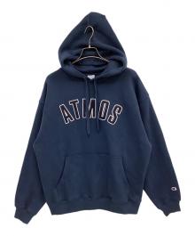 ATMOS×Champion（アトモス×チャンピオン）の古着「プルオーバーパーカー」｜ネイビー