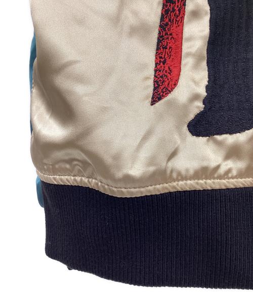 FRIDAY13（FRIDAY13）FRIDAY13 (FRIDAY13) スカジャン グリーン×アイボリー サイズ:Lの古着・服飾アイテム