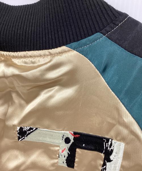 FRIDAY13（FRIDAY13）FRIDAY13 (FRIDAY13) スカジャン グリーン×アイボリー サイズ:Lの古着・服飾アイテム