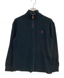 POLO RALPH LAUREN（ポロ・ラルフローレン）の古着「ハーフジップスウェット」｜ブラック