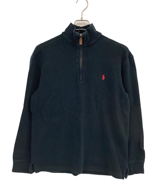 POLO RALPH LAUREN（ポロ・ラルフローレン）POLO RALPH LAUREN (ポロ・ラルフローレン) ハーフジップスウェット ブラック サイズ:Lの古着・服飾アイテム