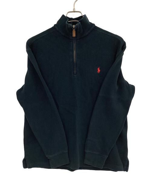 POLO RALPH LAUREN（ポロ・ラルフローレン）POLO RALPH LAUREN (ポロ・ラルフローレン) ハーフジップスウェット ブラック サイズ:Lの古着・服飾アイテム