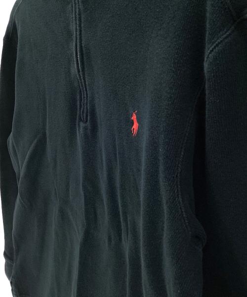 POLO RALPH LAUREN（ポロ・ラルフローレン）POLO RALPH LAUREN (ポロ・ラルフローレン) ハーフジップスウェット ブラック サイズ:Lの古着・服飾アイテム