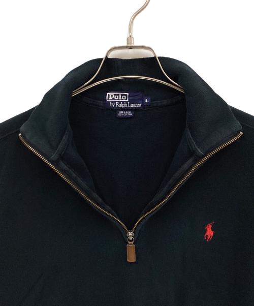 POLO RALPH LAUREN（ポロ・ラルフローレン）POLO RALPH LAUREN (ポロ・ラルフローレン) ハーフジップスウェット ブラック サイズ:Lの古着・服飾アイテム
