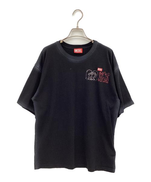 DIESEL（ディーゼル）DIESEL (ディーゼル) 半袖カットソー ブラック サイズ:Ｓの古着・服飾アイテム