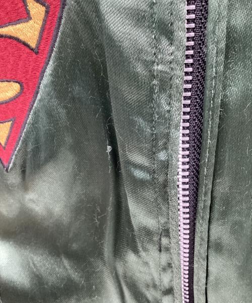 VANSON（バンソン）VANSON (バンソン) JUSTICE LEAGUE スカジャン グリーン×ブラック サイズ:XSの古着・服飾アイテム