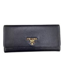 PRADA（プラダ）の古着「プラダ/1MH132/長財布」｜ブラック×ゴールド