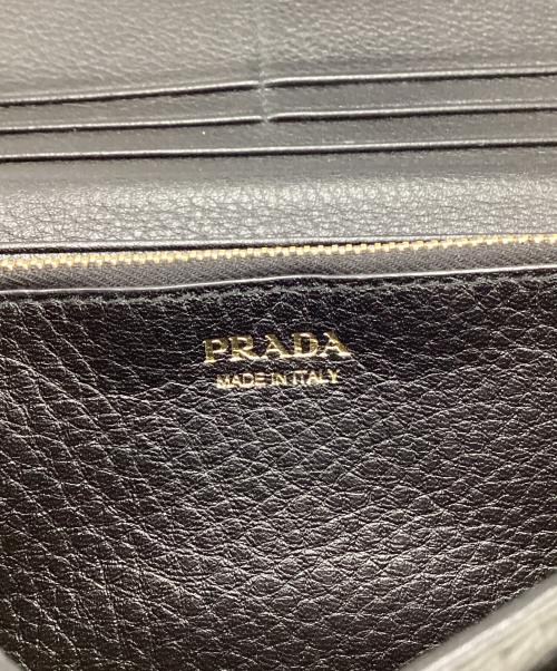 PRADA（プラダ）PRADA (プラダ) プラダ/1MH132/長財布 ブラック×ゴールドの古着・服飾アイテム