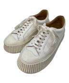 JIL SANDERジルサンダー）の古着「プラットフォームレザースニーカー」｜ホワイト