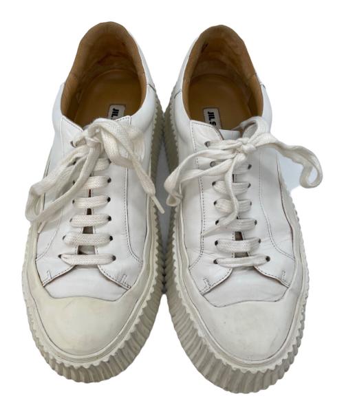 JIL SANDER（ジルサンダー）JIL SANDER (ジルサンダー) プラットフォームレザースニーカー ホワイト サイズ:37の古着・服飾アイテム