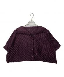 me ISSEY MIYAKE（ミーイッセイ ミヤケ）の古着「プリーツ加工ワイドジャケット」｜パープル