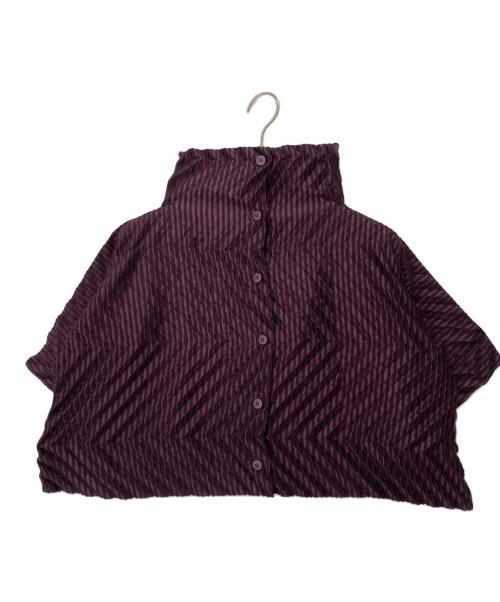 me ISSEY MIYAKE（ミーイッセイ ミヤケ）me ISSEY MIYAKE (ミーイッセイ ミヤケ) プリーツ加工ワイドジャケット パープル サイズ:-の古着・服飾アイテム