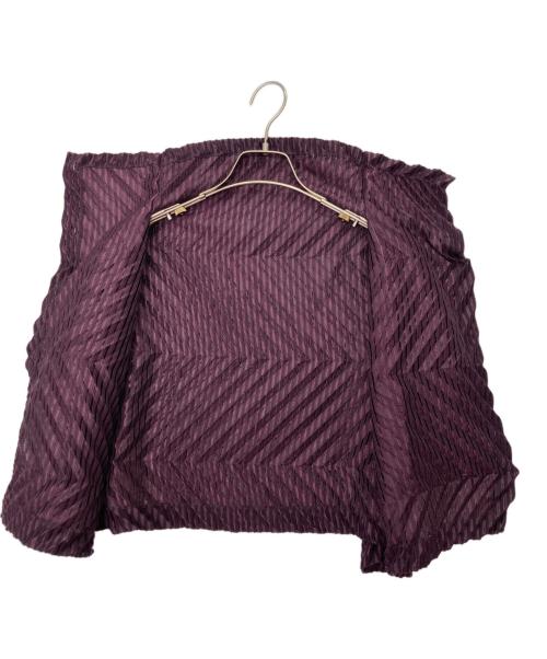 me ISSEY MIYAKE（ミーイッセイ ミヤケ）me ISSEY MIYAKE (ミーイッセイ ミヤケ) プリーツ加工ワイドジャケット パープル サイズ:-の古着・服飾アイテム