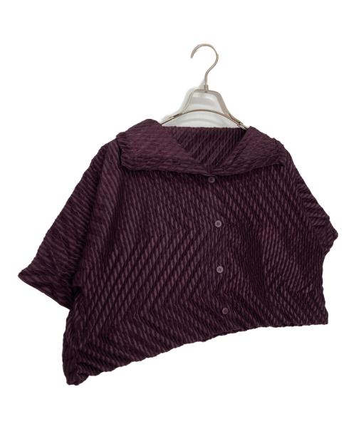 me ISSEY MIYAKE（ミーイッセイ ミヤケ）me ISSEY MIYAKE (ミーイッセイ ミヤケ) プリーツ加工ワイドジャケット パープル サイズ:-の古着・服飾アイテム