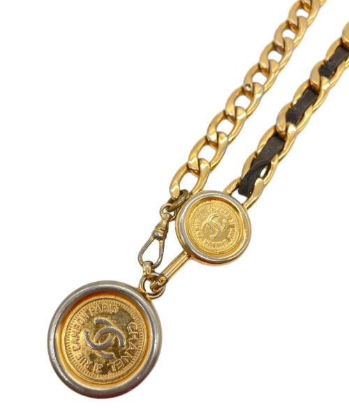 CHANEL（シャネル）CHANEL (シャネル) チェーンベルト ブラック×ゴールドの古着・服飾アイテム