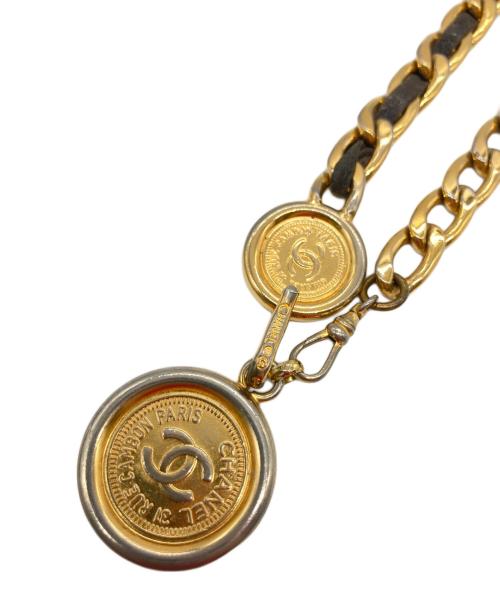 CHANEL（シャネル）CHANEL (シャネル) チェーンベルト ブラック×ゴールドの古着・服飾アイテム