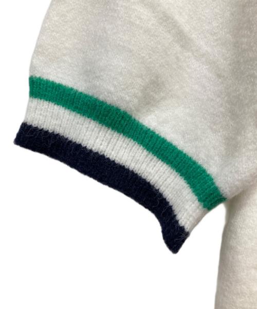 CASABLANCA（カサブランカ）CASABLANCA (カサブランカ) 半袖ニットポロシャツ ホワイト サイズ:2XLの古着・服飾アイテム