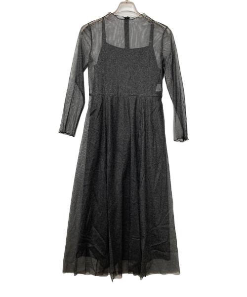 Kaene（カエン）Kaene (カエン) ラメチュールメロウワンピース ブラック サイズ:36の古着・服飾アイテム