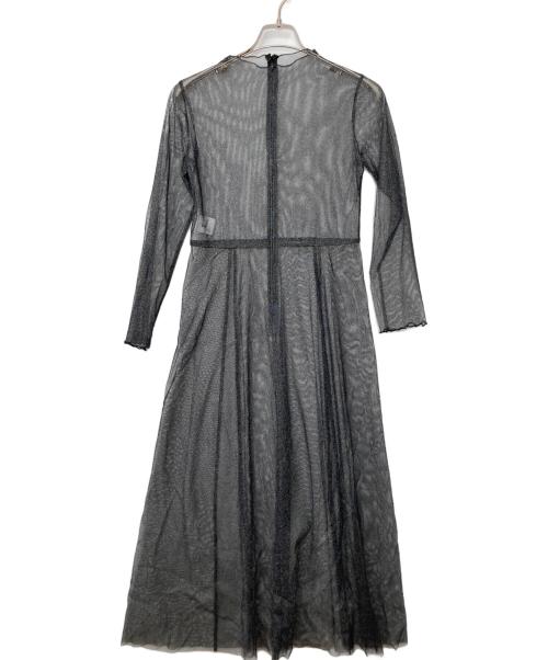 Kaene（カエン）Kaene (カエン) ラメチュールメロウワンピース ブラック サイズ:36の古着・服飾アイテム