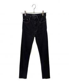 Y. PROJECT（ワイプロジェクト）の古着「レイヤードスキニーデニムパンツ」｜ブラック