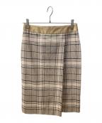 DRAWERドゥロワー）の古着「ラップスカート」｜ピンク×ネイビー