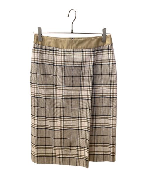 DRAWER（ドゥロワー）DRAWER (ドゥロワー) ラップスカート ピンク×ネイビー サイズ:Sの古着・服飾アイテム