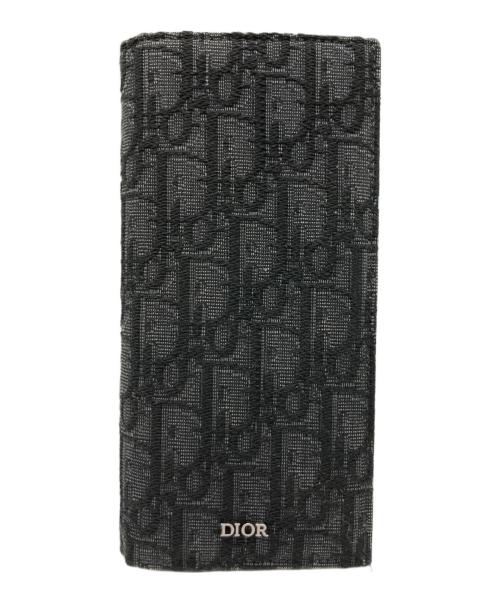 Dior（ディオール）Dior (ディオール) ロングウォレット グレー×ブラックの古着・服飾アイテム
