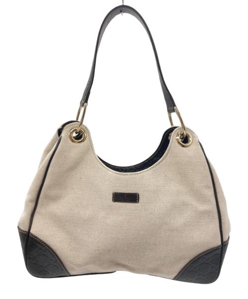 GUCCI（グッチ）GUCCI (グッチ) ワンショルダーバッグ ベージュ×ブラウンの古着・服飾アイテム