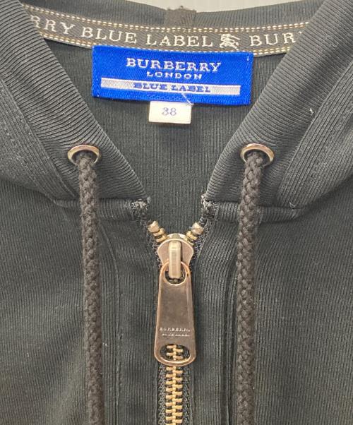 BURBERRY BLUE LABEL（バーバリー ブルー レーベル）BURBERRY BLUE LABEL (バーバリーロンドンブルーレーベル) ジップ付きパーカー ブラック サイズ:38の古着・服飾アイテム
