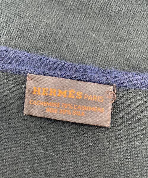 HERMES（エルメス）HERMES (エルメス) マフラー ネイビーの古着・服飾アイテム