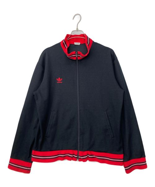 adidas（アディダス）adidas (アディダス) 70-80sトラックジャケット ブラック×レッド サイズ:98-6の古着・服飾アイテム