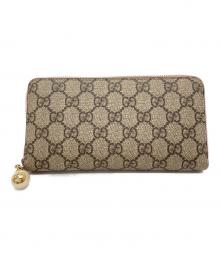 GUCCI（グッチ）の古着「ラウンドファスナー財布」｜ベージュ