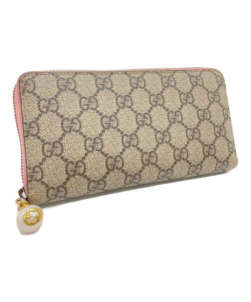GUCCI（グッチ）GUCCI (グッチ) ラウンドファスナー財布 ベージュの古着・服飾アイテム