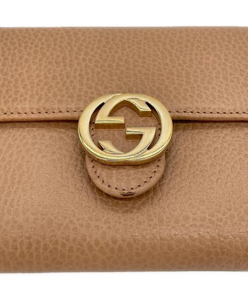 GUCCI（グッチ）GUCCI (グッチ) ダブルホック2つ折り財布 ベージュの古着・服飾アイテム