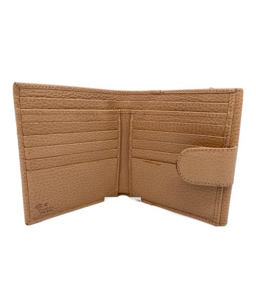 GUCCI（グッチ）GUCCI (グッチ) ダブルホック2つ折り財布 ベージュの古着・服飾アイテム