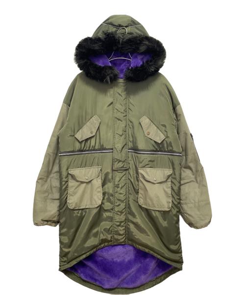 PAMEO POSE（パメオポーズ）PAMEO POSE (パメオポーズ) 裏ボアコート オリーブ×パープル サイズ:FREEの古着・服飾アイテム