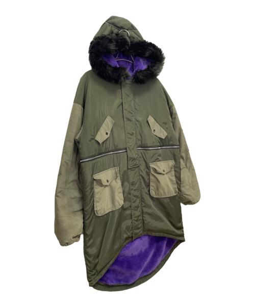 PAMEO POSE（パメオポーズ）PAMEO POSE (パメオポーズ) 裏ボアコート オリーブ×パープル サイズ:FREEの古着・服飾アイテム