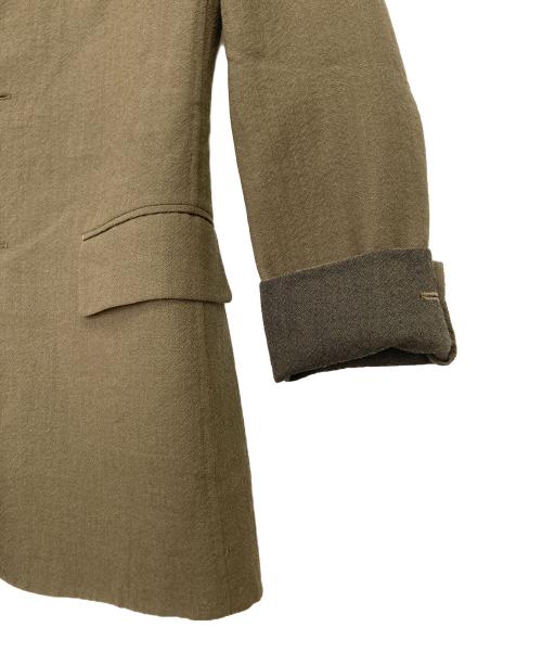 ISSEY MIYAKE（イッセイミヤケ）ISSEY MIYAKE (イッセイミヤケ) マオカラーウールジャケット カーキ サイズ:Lの古着・服飾アイテム