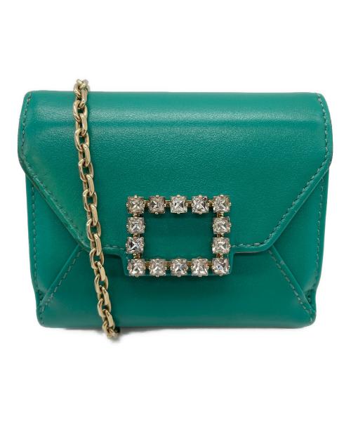 Roger Vivier（ロジェ ヴィヴィエ）Roger Vivier (ロジェ ヴィヴィエ) チェーンウォレット グリーン×ゴールド(色)の古着・服飾アイテム