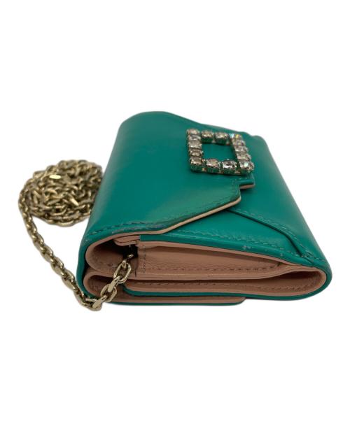Roger Vivier（ロジェ ヴィヴィエ）Roger Vivier (ロジェ ヴィヴィエ) チェーンウォレット グリーン×ゴールド(色)の古着・服飾アイテム