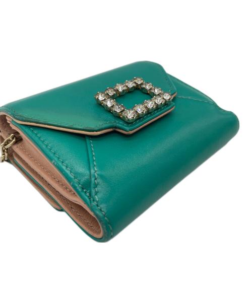 Roger Vivier（ロジェ ヴィヴィエ）Roger Vivier (ロジェ ヴィヴィエ) チェーンウォレット グリーン×ゴールド(色)の古着・服飾アイテム