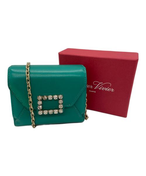 Roger Vivier（ロジェ ヴィヴィエ）Roger Vivier (ロジェ ヴィヴィエ) チェーンウォレット グリーン×ゴールド(色)の古着・服飾アイテム