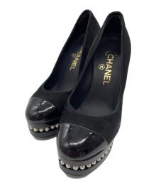 CHANEL（シャネル）の古着「スウェードパンプス」｜ブラック