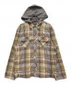 Acne studiosアクネ ストゥディオス）の古着「フード付きシャツ」｜ブラウン×グリーン