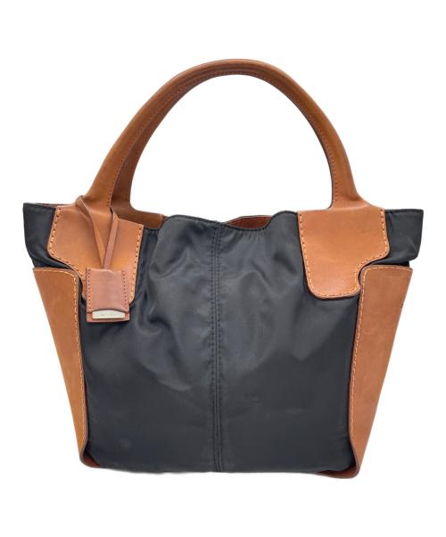 JIL SANDER（ジルサンダー）JIL SANDER (ジルサンダー) 異素材切替ハンドバッグ ブラウン×ブラックの古着・服飾アイテム