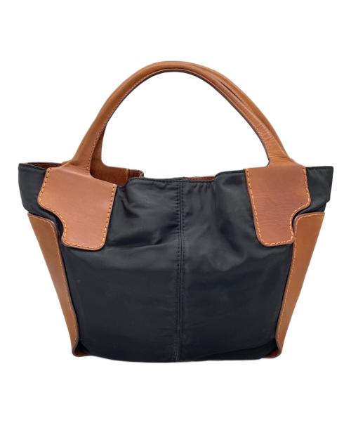 JIL SANDER（ジルサンダー）JIL SANDER (ジルサンダー) 異素材切替ハンドバッグ ブラウン×ブラックの古着・服飾アイテム