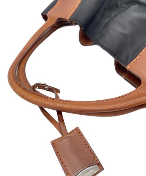 JIL SANDER（ジルサンダー）JIL SANDER (ジルサンダー) 異素材切替ハンドバッグ ブラウン×ブラックの古着・服飾アイテム