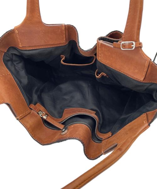 JIL SANDER（ジルサンダー）JIL SANDER (ジルサンダー) 異素材切替ハンドバッグ ブラウン×ブラックの古着・服飾アイテム